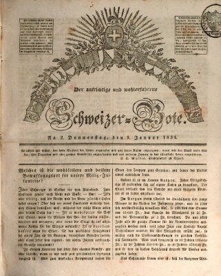 Der aufrichtige und wohlerfahrene Schweizer-Bote (Der Schweizer-Bote) Donnerstag 9. Januar 1834