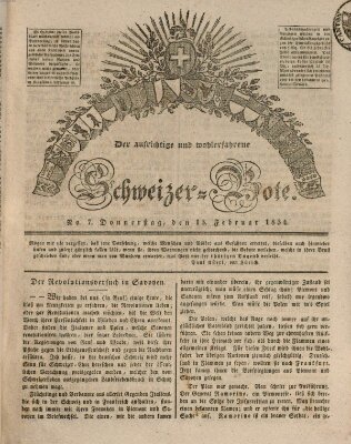 Der aufrichtige und wohlerfahrene Schweizer-Bote (Der Schweizer-Bote) Donnerstag 13. Februar 1834