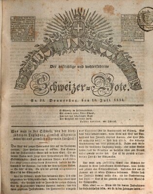 Der aufrichtige und wohlerfahrene Schweizer-Bote (Der Schweizer-Bote) Donnerstag 10. Juli 1834