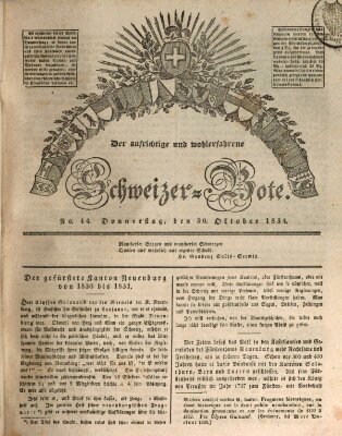 Der aufrichtige und wohlerfahrene Schweizer-Bote (Der Schweizer-Bote) Donnerstag 30. Oktober 1834