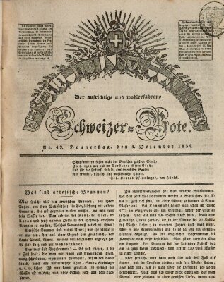 Der aufrichtige und wohlerfahrene Schweizer-Bote (Der Schweizer-Bote) Donnerstag 4. Dezember 1834