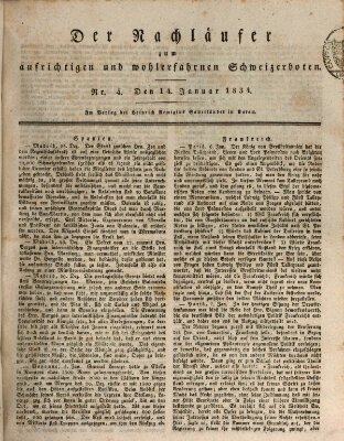 Der aufrichtige und wohlerfahrene Schweizer-Bote (Der Schweizer-Bote) Dienstag 14. Januar 1834