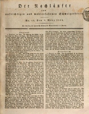 Der aufrichtige und wohlerfahrene Schweizer-Bote (Der Schweizer-Bote) Dienstag 4. März 1834