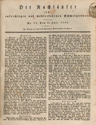 Der aufrichtige und wohlerfahrene Schweizer-Bote (Der Schweizer-Bote) Samstag 26. Juli 1834