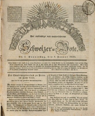 Der aufrichtige und wohlerfahrene Schweizer-Bote (Der Schweizer-Bote) Donnerstag 8. Januar 1835