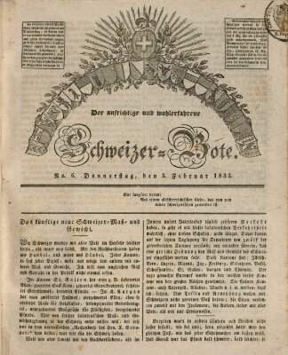 Der aufrichtige und wohlerfahrene Schweizer-Bote (Der Schweizer-Bote) Donnerstag 5. Februar 1835