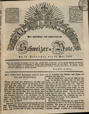 Der aufrichtige und wohlerfahrene Schweizer-Bote (Der Schweizer-Bote) Donnerstag 21. Mai 1835