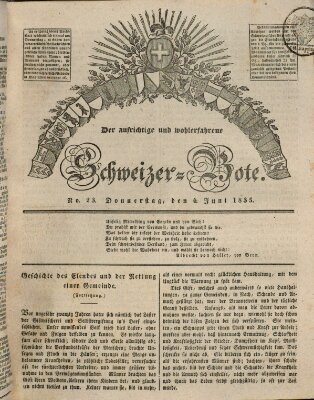 Der aufrichtige und wohlerfahrene Schweizer-Bote (Der Schweizer-Bote) Donnerstag 4. Juni 1835