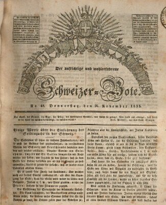 Der aufrichtige und wohlerfahrene Schweizer-Bote (Der Schweizer-Bote) Donnerstag 26. November 1835