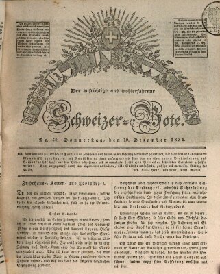 Der aufrichtige und wohlerfahrene Schweizer-Bote (Der Schweizer-Bote) Donnerstag 10. Dezember 1835