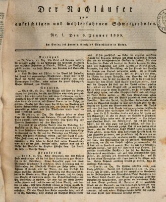 Der aufrichtige und wohlerfahrene Schweizer-Bote (Der Schweizer-Bote) Samstag 3. Januar 1835