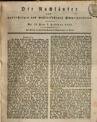 Der aufrichtige und wohlerfahrene Schweizer-Bote (Der Schweizer-Bote) Samstag 7. Februar 1835