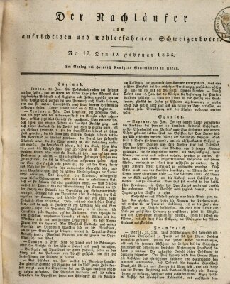 Der aufrichtige und wohlerfahrene Schweizer-Bote (Der Schweizer-Bote) Dienstag 10. Februar 1835