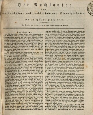 Der aufrichtige und wohlerfahrene Schweizer-Bote (Der Schweizer-Bote) Samstag 21. März 1835