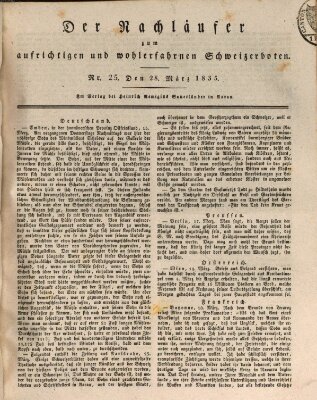 Der aufrichtige und wohlerfahrene Schweizer-Bote (Der Schweizer-Bote) Samstag 28. März 1835