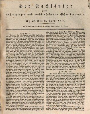 Der aufrichtige und wohlerfahrene Schweizer-Bote (Der Schweizer-Bote) Samstag 11. April 1835