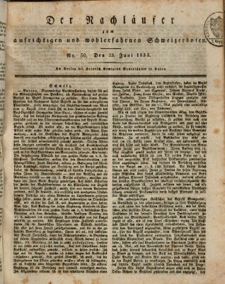 Der aufrichtige und wohlerfahrene Schweizer-Bote (Der Schweizer-Bote) Dienstag 23. Juni 1835