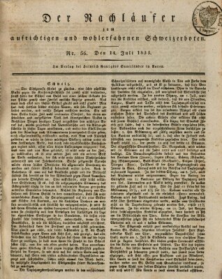 Der aufrichtige und wohlerfahrene Schweizer-Bote (Der Schweizer-Bote) Dienstag 14. Juli 1835