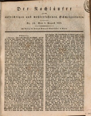 Der aufrichtige und wohlerfahrene Schweizer-Bote (Der Schweizer-Bote) Samstag 8. August 1835