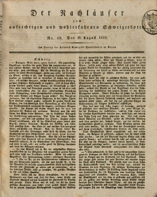 Der aufrichtige und wohlerfahrene Schweizer-Bote (Der Schweizer-Bote) Samstag 29. August 1835