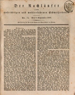 Der aufrichtige und wohlerfahrene Schweizer-Bote (Der Schweizer-Bote) Dienstag 8. September 1835