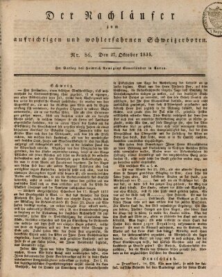 Der aufrichtige und wohlerfahrene Schweizer-Bote (Der Schweizer-Bote) Dienstag 27. Oktober 1835