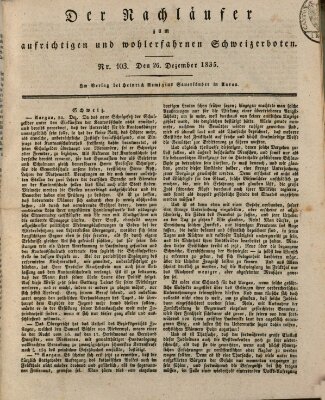 Der aufrichtige und wohlerfahrene Schweizer-Bote (Der Schweizer-Bote) Samstag 26. Dezember 1835