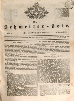 Der Schweizer-Bote Samstag 9. Januar 1836