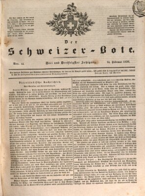 Der Schweizer-Bote Samstag 13. Februar 1836