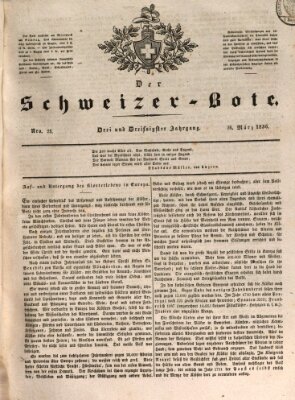 Der Schweizer-Bote Samstag 26. März 1836