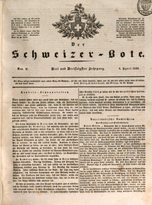 Der Schweizer-Bote Samstag 2. April 1836