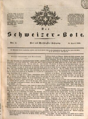 Der Schweizer-Bote Samstag 16. April 1836