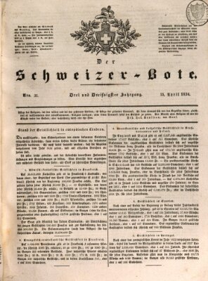 Der Schweizer-Bote Samstag 23. April 1836