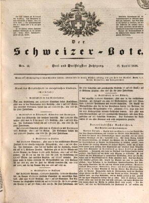 Der Schweizer-Bote Mittwoch 27. April 1836