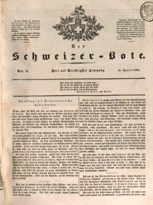 Der Schweizer-Bote Samstag 30. April 1836