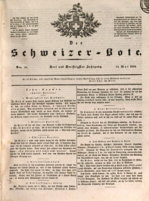 Der Schweizer-Bote Samstag 14. Mai 1836