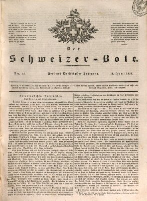 Der Schweizer-Bote Samstag 11. Juni 1836