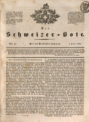 Der Schweizer-Bote Samstag 2. Juli 1836