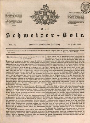 Der Schweizer-Bote Samstag 23. Juli 1836