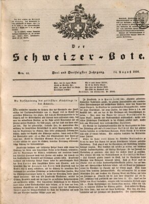 Der Schweizer-Bote Mittwoch 24. August 1836