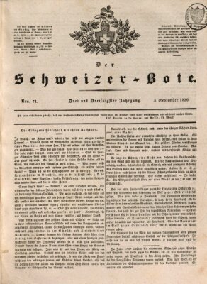 Der Schweizer-Bote Samstag 3. September 1836