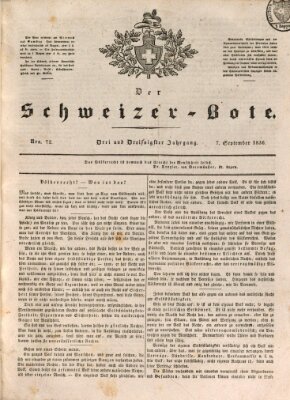 Der Schweizer-Bote Mittwoch 7. September 1836