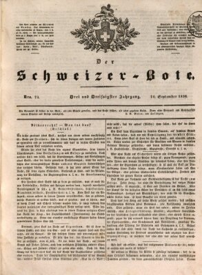 Der Schweizer-Bote Samstag 10. September 1836