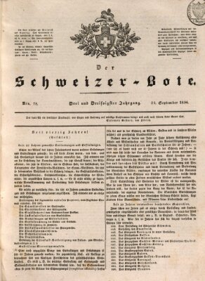 Der Schweizer-Bote Mittwoch 28. September 1836