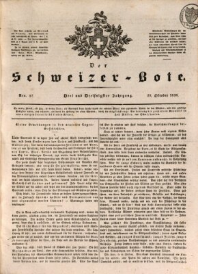 Der Schweizer-Bote Samstag 29. Oktober 1836