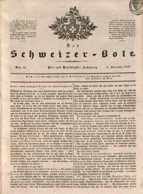 Der Schweizer-Bote Samstag 12. November 1836