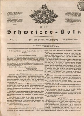 Der Schweizer-Bote Mittwoch 16. November 1836