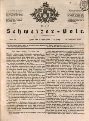 Der Schweizer-Bote Samstag 26. November 1836