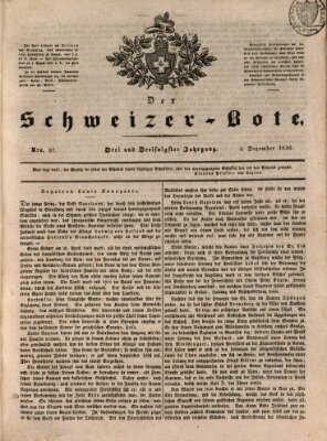 Der Schweizer-Bote Samstag 3. Dezember 1836