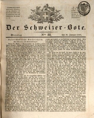 Der Schweizer-Bote Dienstag 30. Januar 1838